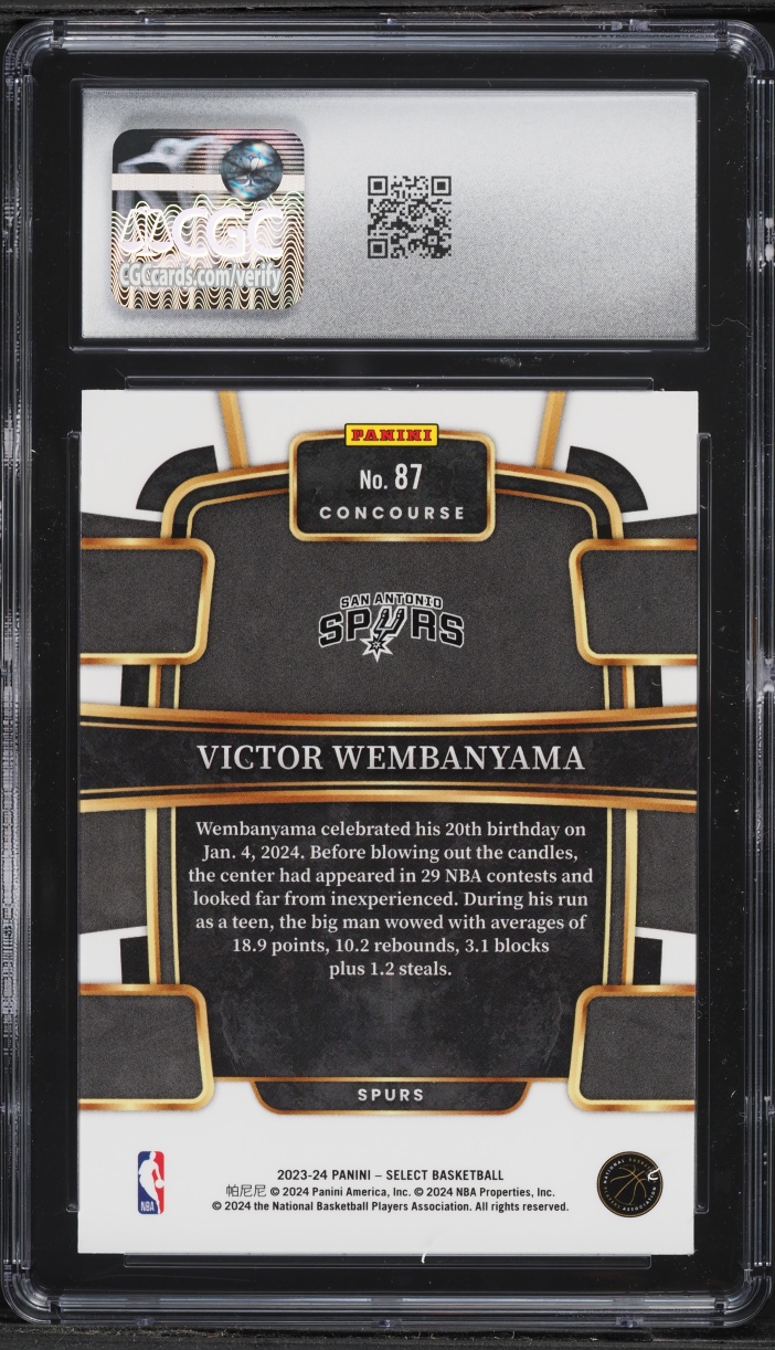 2023 Select Concourse Retail Victor Wembanyama ROOKIE #87 CGC 10 GEM MINT