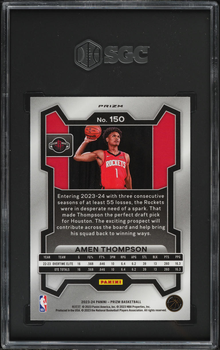 2023 Panini Prizm Ice Amen Thompson ROOKIE #150 SGC 9.5 MINT+