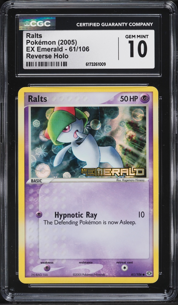 2005 Pokemon EX Emerald Reverse Holo Ralts #61 CGC 10 GEM MINT