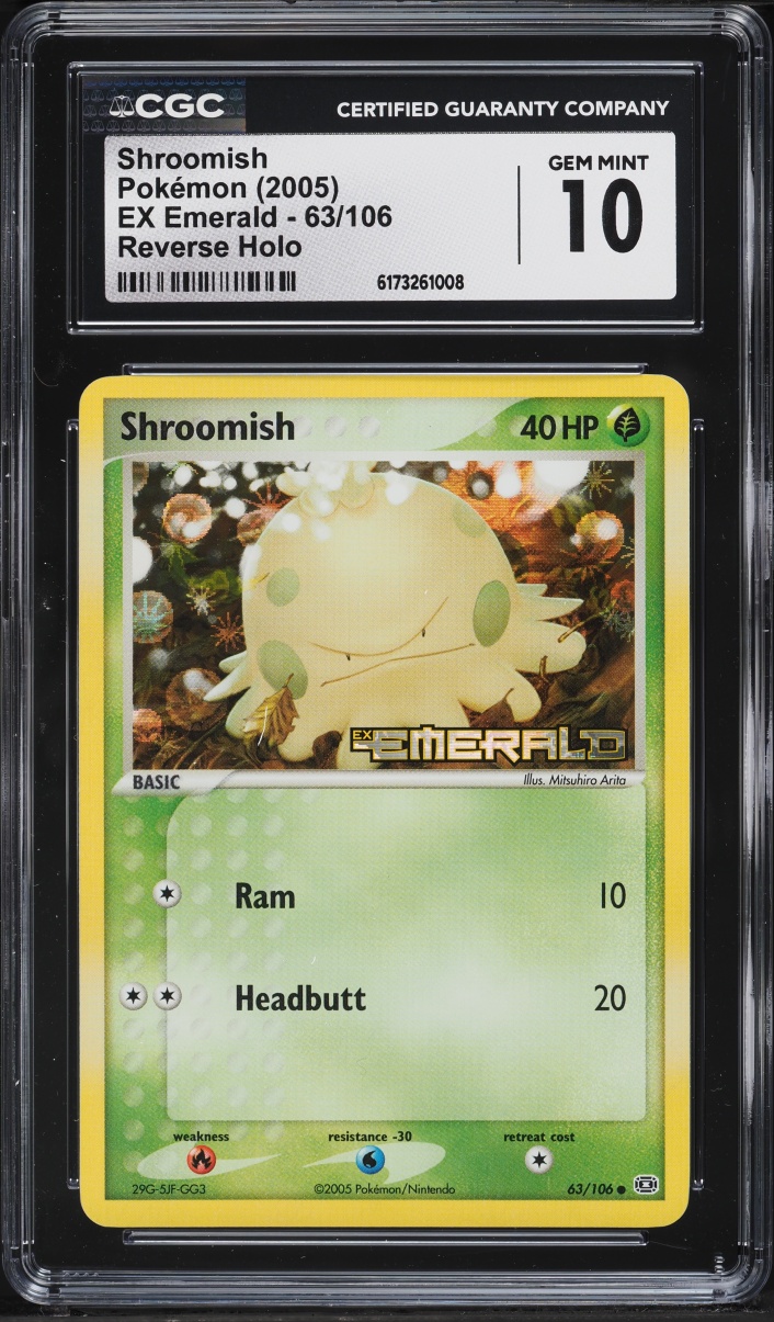2005 Pokemon EX Emerald Reverse Holo Shroomish #63 CGC 10 GEM MINT