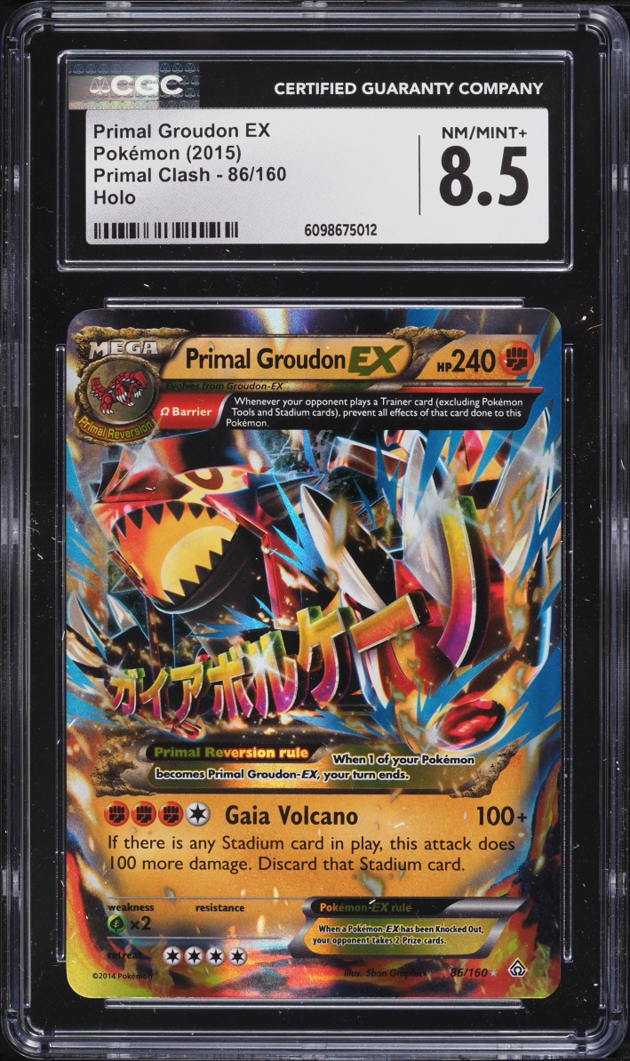 2015 Pokemon XY Primal Clash Holo Primal Groudon EX #86 CGC 8.5 NM-MT+