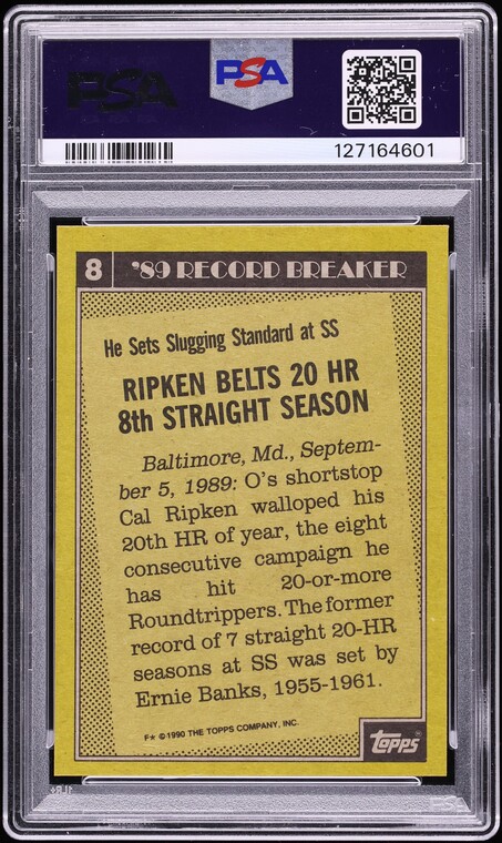 1990 Topps Cal Ripken Jr. #8 PSA 9 MINT