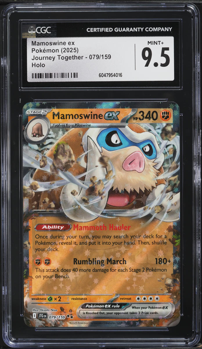 2025 Pokemon Scarlet & Violet Journey Together Mamoswine ex #79 CGC 9.5 MINT+