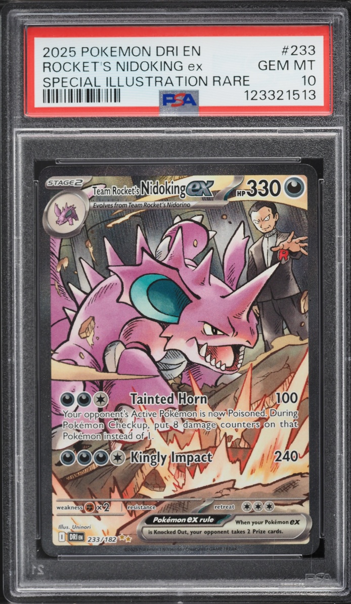 2025 Pokemon SV Destined Rivals SIR Team Rocket's Nidoking EX #233 PSA 10 GEM MINT