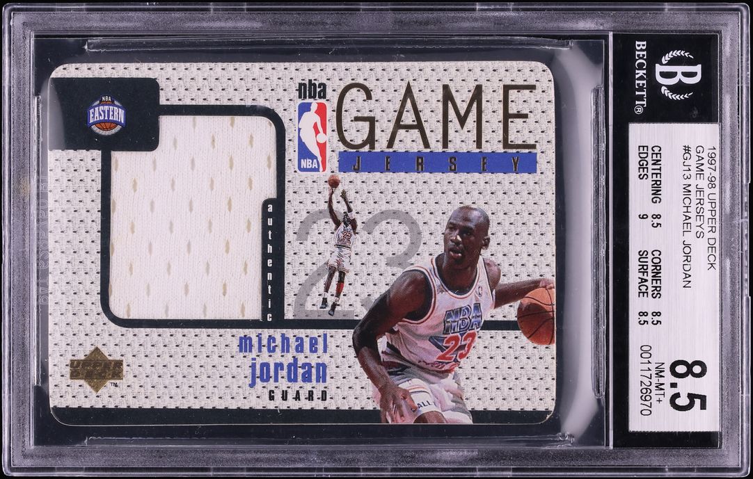 1997 Upper Deck Game Jerseys Michael Jordan PATCH #GJ13 BGS 8.5 NM-MT+ - Photo 1