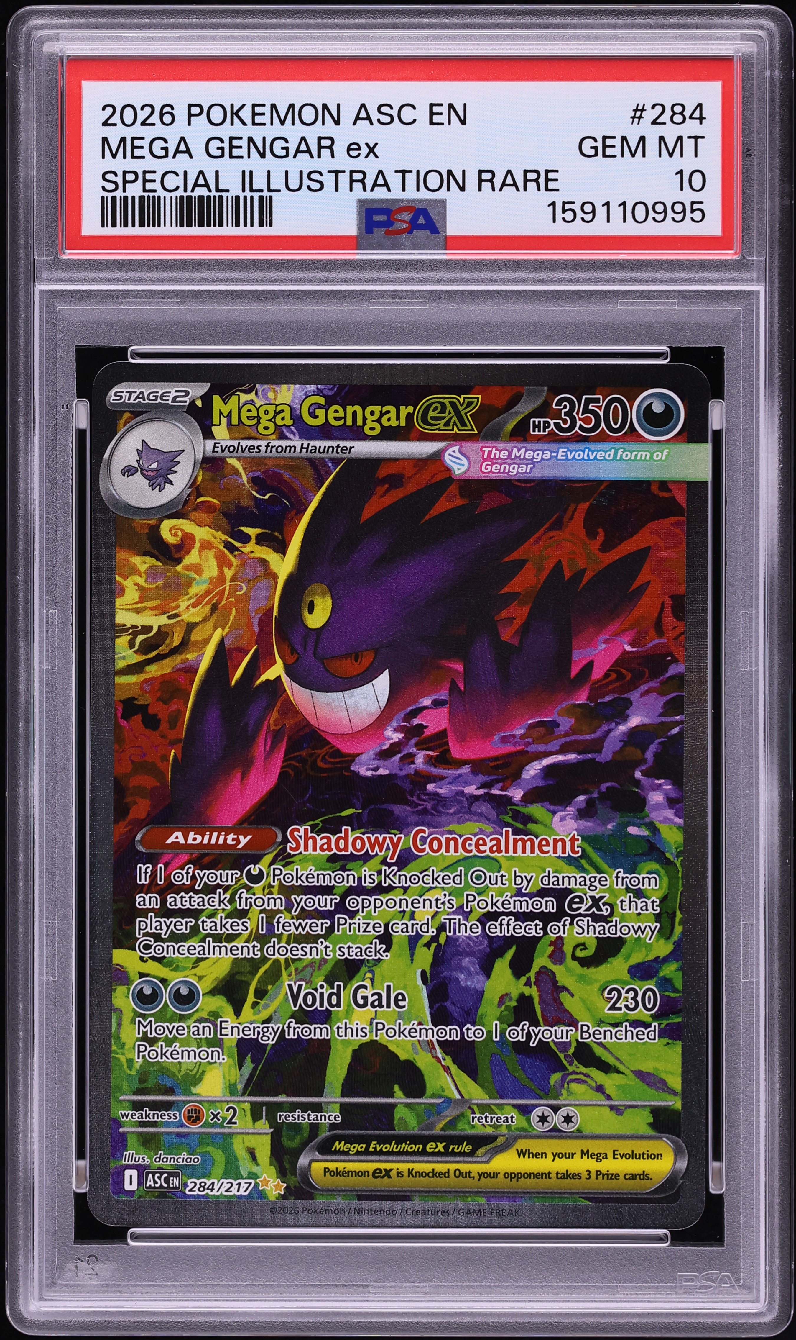 2026 Pokemon Mega Evolution Ascended Heroes SIR Mega Gengar ex #284 PSA 10 GEM MINT