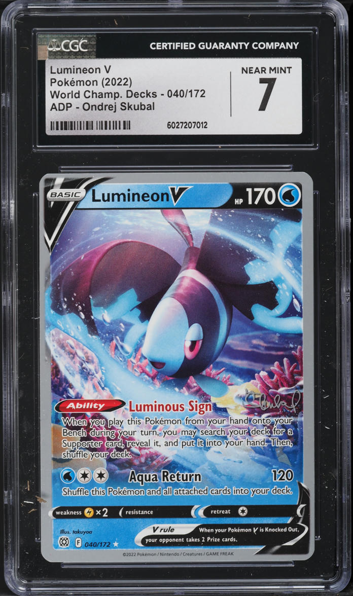 2022 Pokemon World Champ Decks ADP Ondrej Skubal Lumineon V #040 CGC 7 NRMT