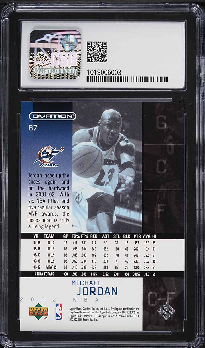 2002 Upper Deck Ovation Michael Jordan #87 CSG 8.5 NM-MT+