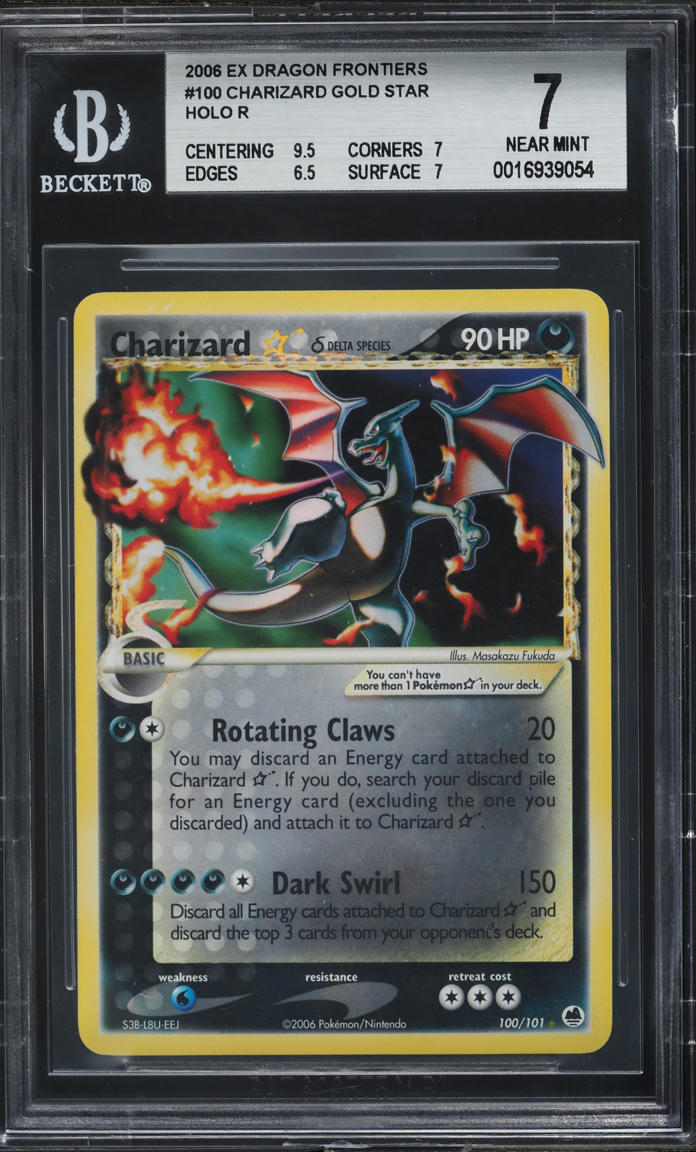 2006 Pokemon EX Dragon Frontiers Holo Charizard Gold Star #100 BGS 7 NRMT