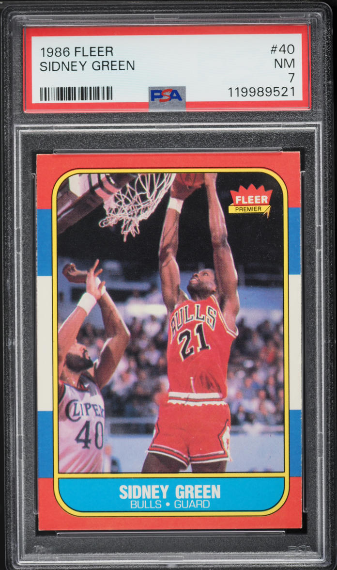 1986 Fleer Basketball Sidney Green #40 PSA 7 NRMT
