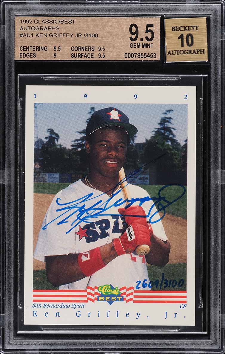 1992 Classic Best Ken Griffey Jr. AUTO /3100 #AU1 BGS 9.5 GEM MINT