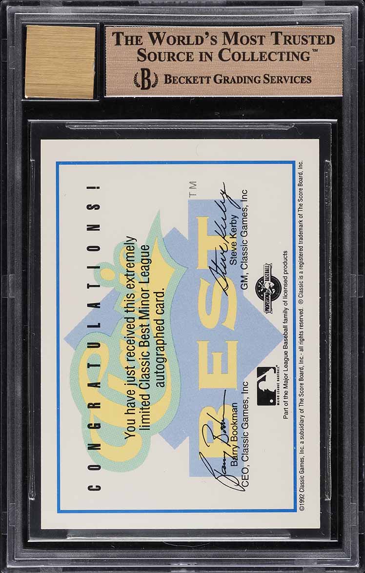 1992 Classic Best Ken Griffey Jr. AUTO /3100 #AU1 BGS 9.5 GEM MINT - Photo 2