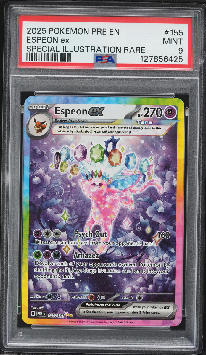 2025 Pokemon Scarlet & Violet Prismatic Evolutions SIR Espeon ex #155 PSA 9 MINT
