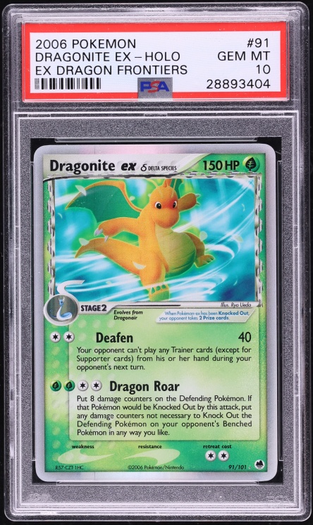 2006 Pokemon EX Dragon Frontiers Holo Dragonite ex #91 PSA 10 GEM MINT