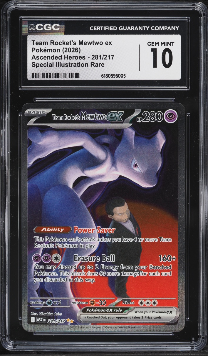 2026 Pokemon Mega Evolution Ascended Heroes SIR Team Rocket's Mewtwo Ex #281 CGC 10 GEM MINT