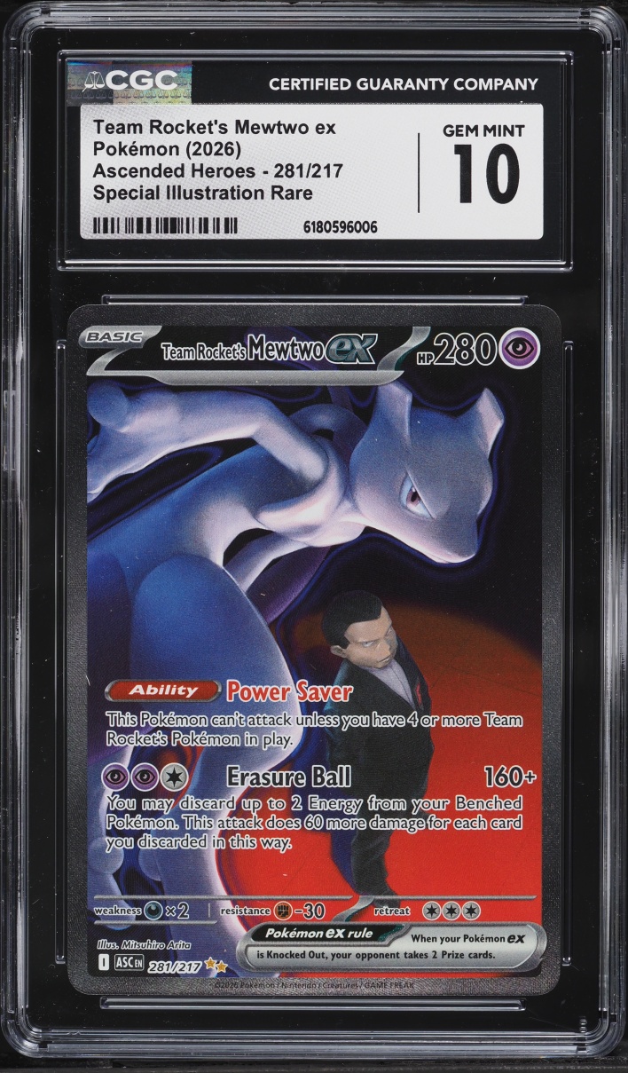 2026 Pokemon Mega Evolution Ascended Heroes SIR Team Rocket's Mewtwo Ex #281 CGC 10 GEM MINT