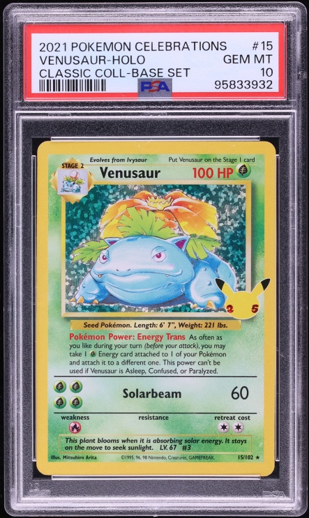 2021 Pokemon Sword & Shield Celebrations Classic Collection Holo Venusaur #15 PSA 10 GEM MINT