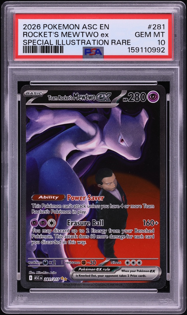 2026 Pokemon Mega Evolution Ascended Heroes SIR Rocket's Mewtwo ex #281 PSA 10 GEM MINT