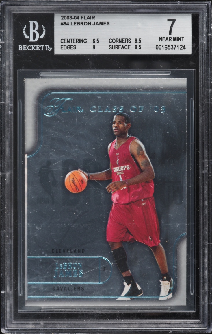 2003 Flair Basketball LeBron James ROOKIE #94 BGS 7 NRMT