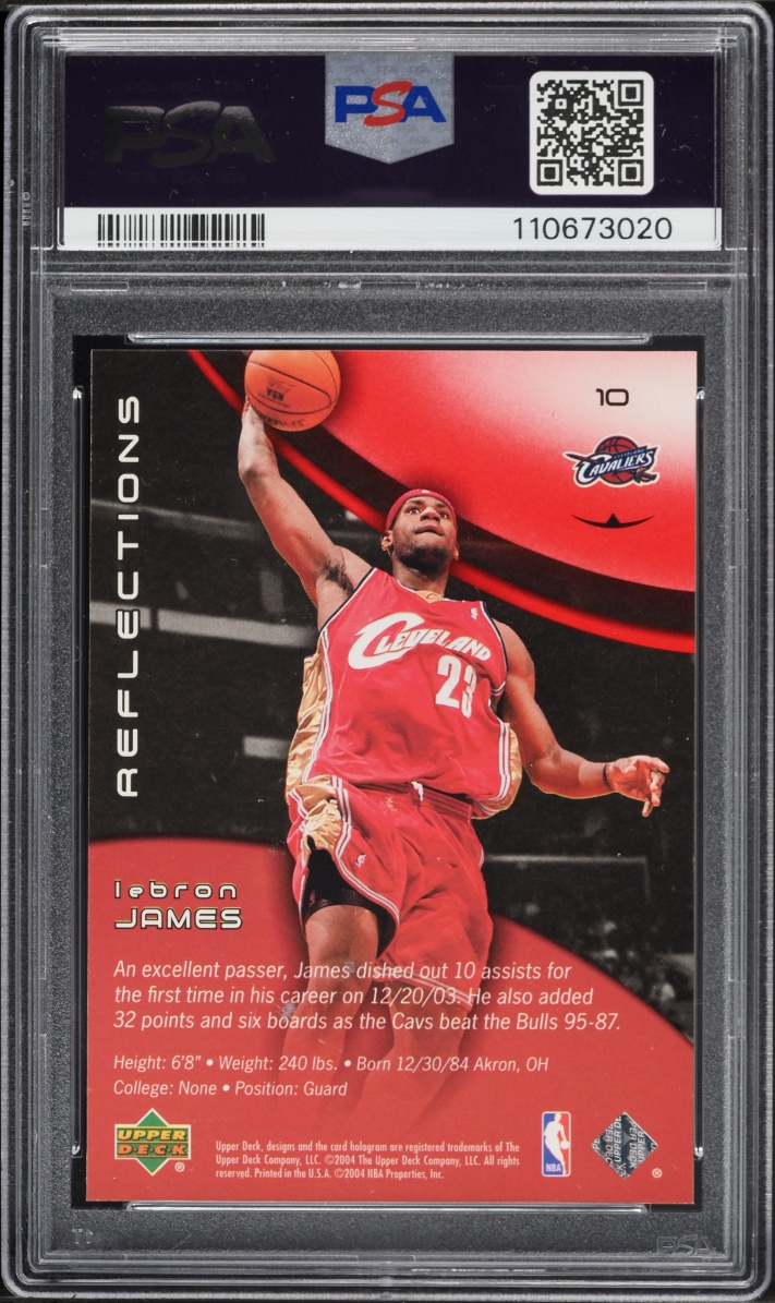 2003 UD Triple Dimensions Reflections Ruby LeBron James ROOKIE /500 #10 PSA 9 MINT