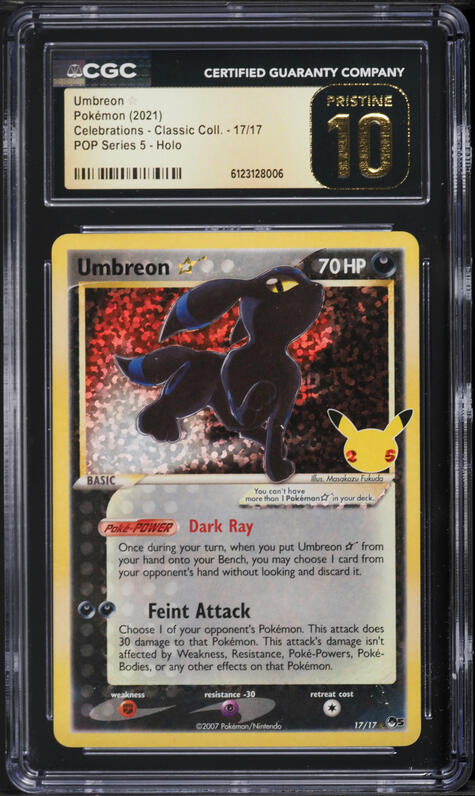2021 Pokemon SWSH Celebrations Classic Holo Umbreon Gold Star #17