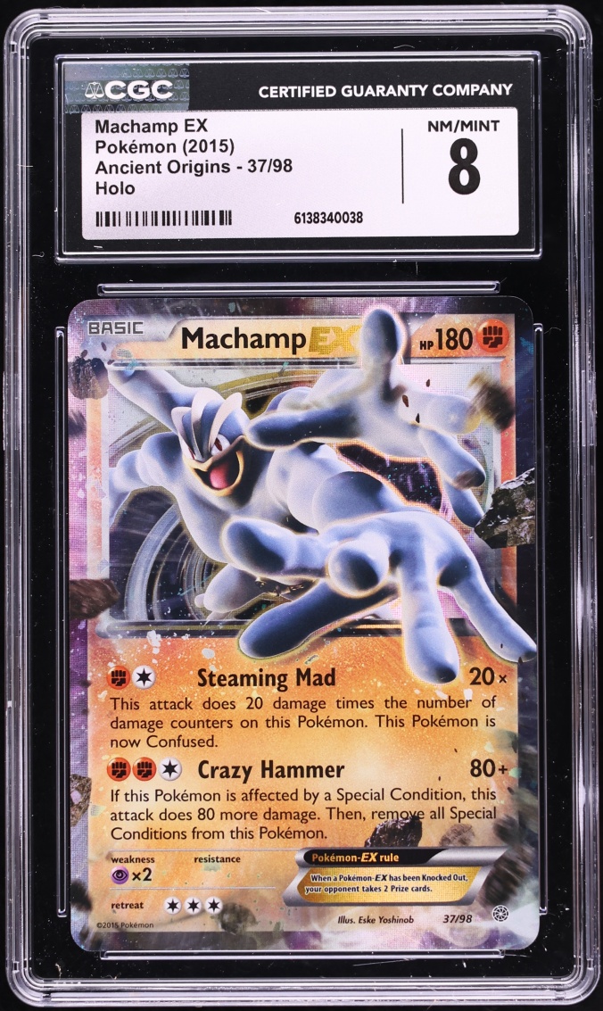 2015 Pokemon XY Ancient Origins Holo Machamp EX #37 CGC 8 NM-MT