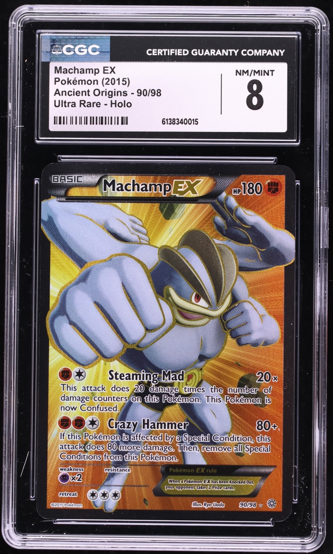2015 Pokemon XY Ancient Origins Full Art Machamp EX #90 CGC 8 NM-MT
