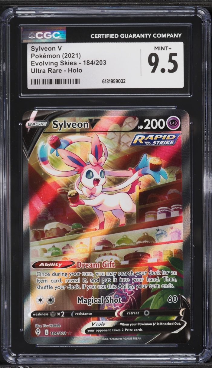 2021 Pokemon Sword & Shield Evolving Skies Full Art Sylveon V #184 CGC 9.5 MINT+