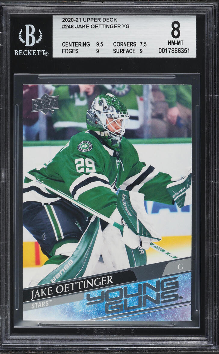 2020 Upper Deck Young Guns Jake Oettinger ROOKIE #246 BGS 8 NM-MT