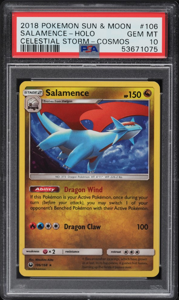 2018 Pokemon Sun & Moon Dragon Majesty Salamence GX #44 PSA 10 GEM