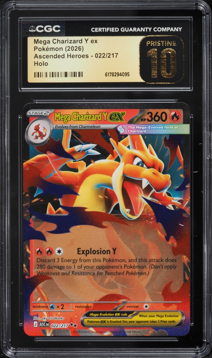 2026 Pokemon Mega Evolution Ascended Heroes Holo Mega Charizard Y EX #22 CGC 10 PRISTINE