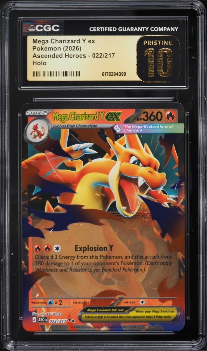 2026 Pokemon Mega Evolution Ascended Heroes Holo Mega Charizard Y EX #22 CGC 10 PRISTINE