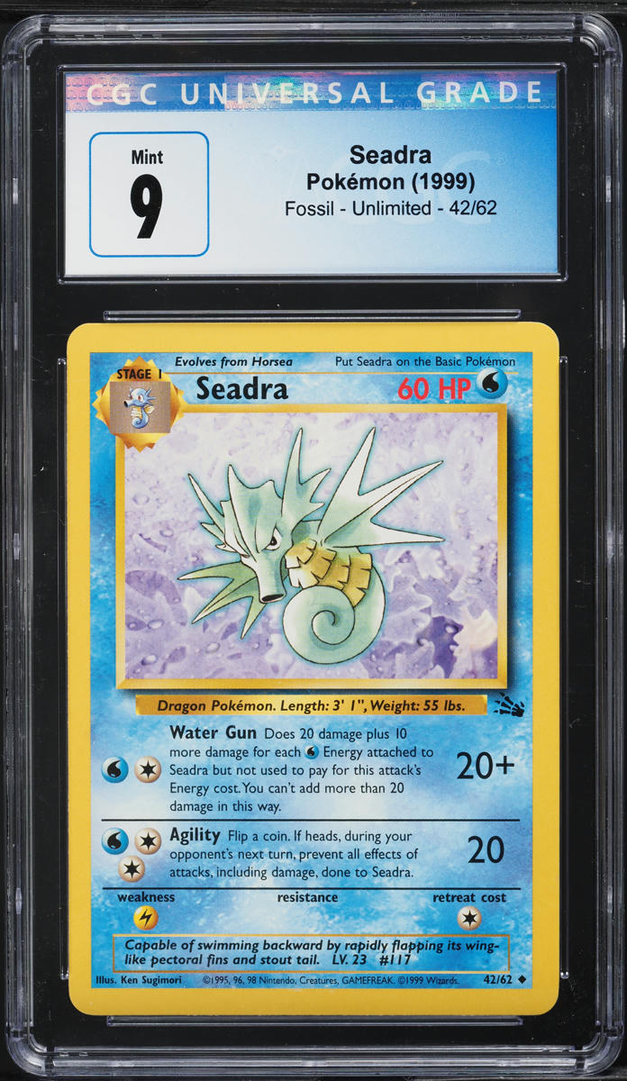 1999 Pokemon Fossil Seadra #42 CGC 9 MINT - Main Image