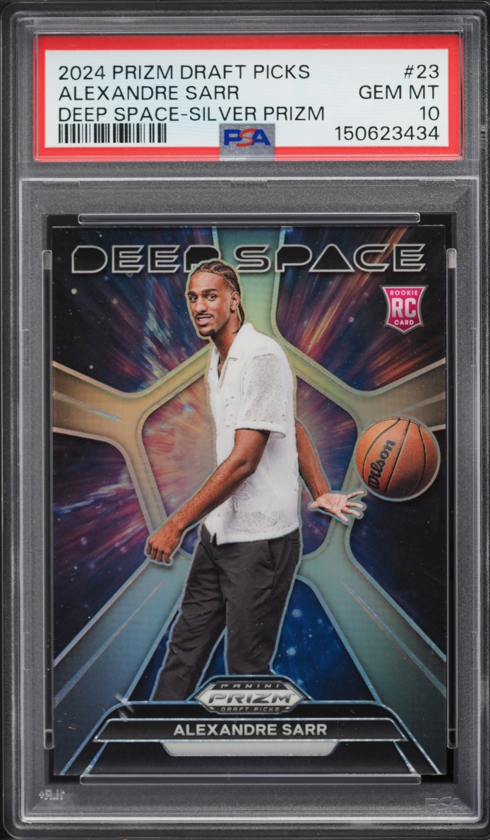 2024 Panini Prizm Draft Picks Deep Space Silver Alexandre Sarr ROOKIE #23 PSA 10 GEM MINT