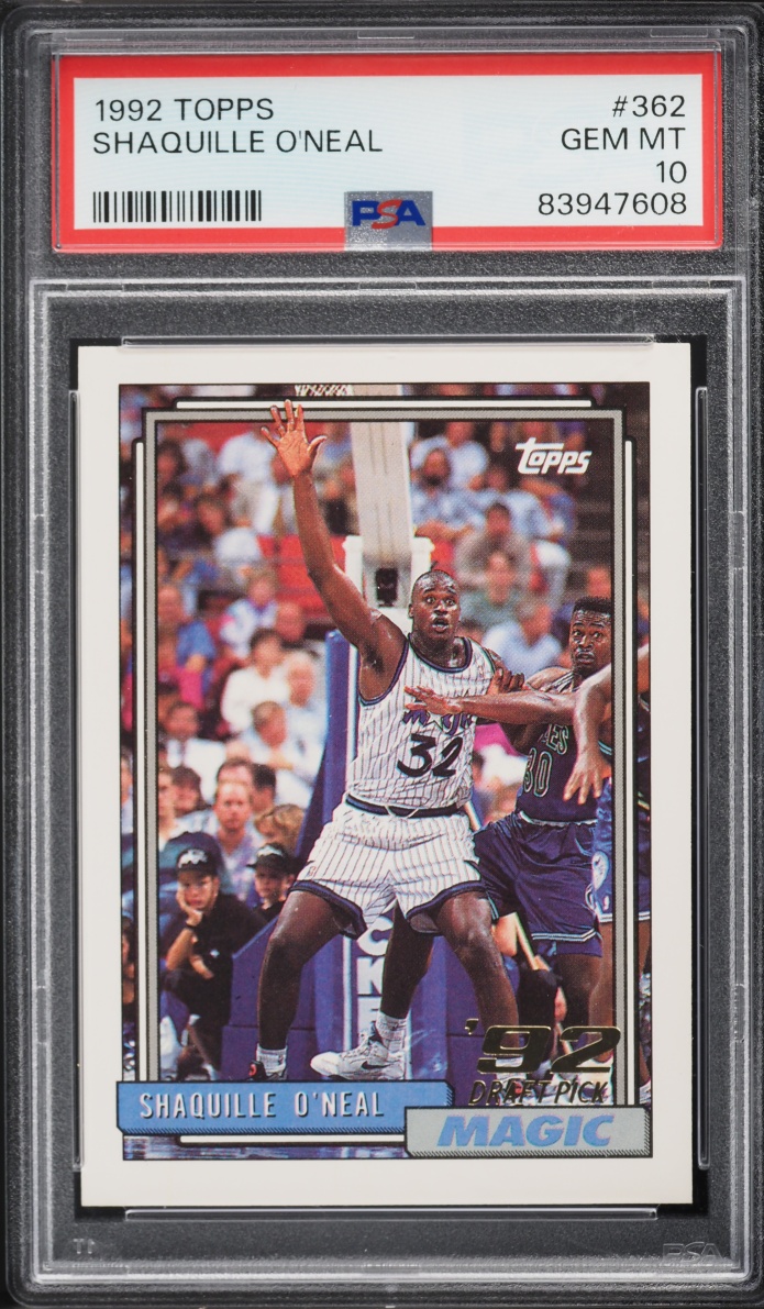 1992 Topps Basketball Shaquille O'Neal ROOKIE #362 PSA 10 GEM MINT