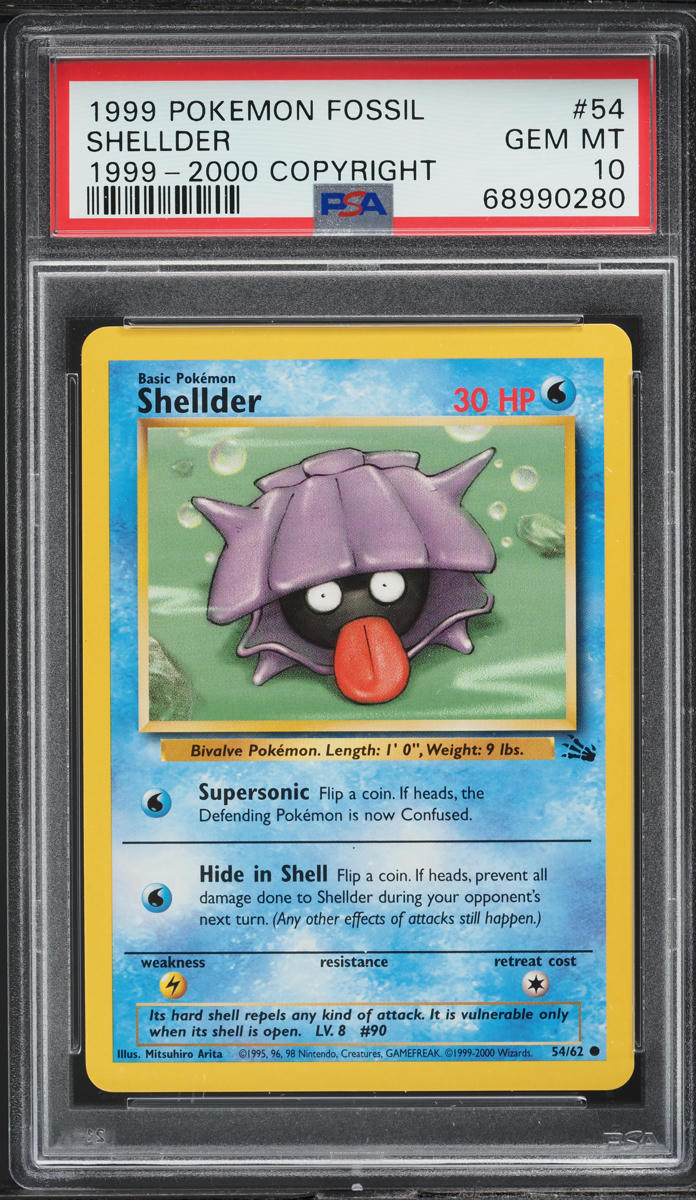 1999-2000 Pokemon Fossil Shellder #54 PSA 10 GEM MINT