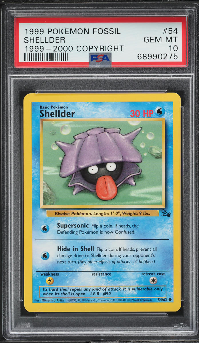 1999-2000 Pokemon Fossil Shellder #54 PSA 10 GEM MINT
