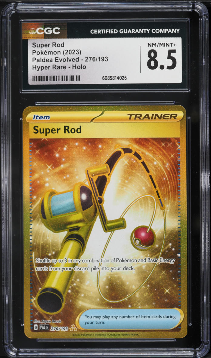 2023 Pokemon SV Paldea Evolved Gold Rare Super Rod #276 CGC 8.5 NM-MT+