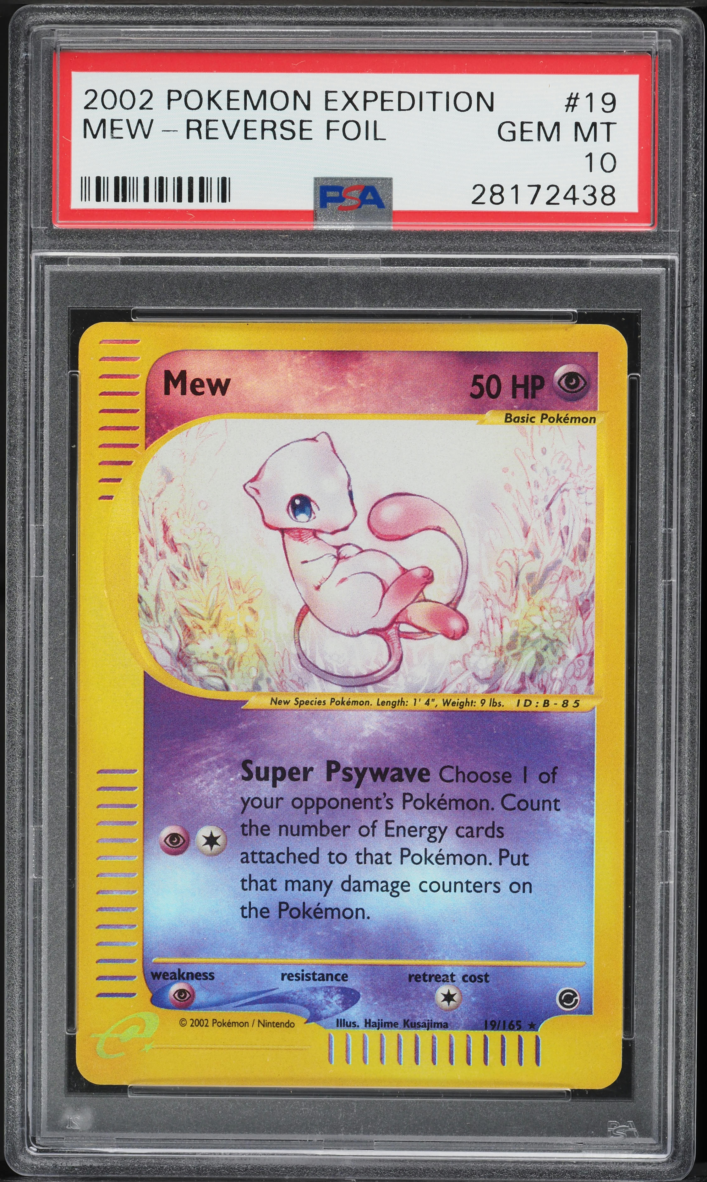 2002 Pokemon Expedition Reverse Holo Mew #19 PSA 10 GEM MINT
