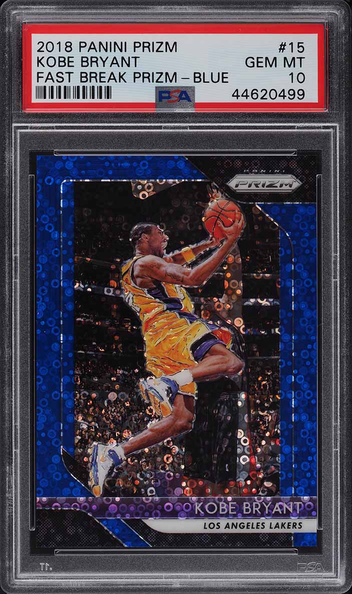 2018 Panini Prizm Fast Break Blue Kobe Bryant /175 #15 PSA 10 GEM MINT
