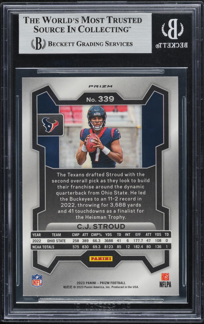 2023 Panini Prizm Silver C.J. Stroud ROOKIE #339 BGS 9 MINT