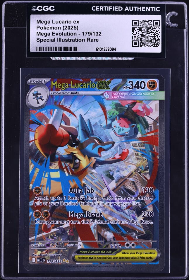2025 Pokemon Mega Evolution SIR Mega Lucario ex #179 CGC 10 GEM