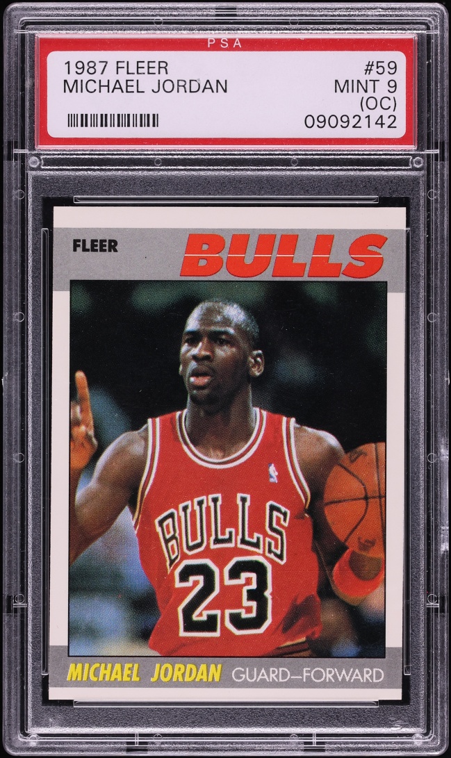 1987 Fleer Basketball Michael Jordan #59 PSA 9(oc) MINT