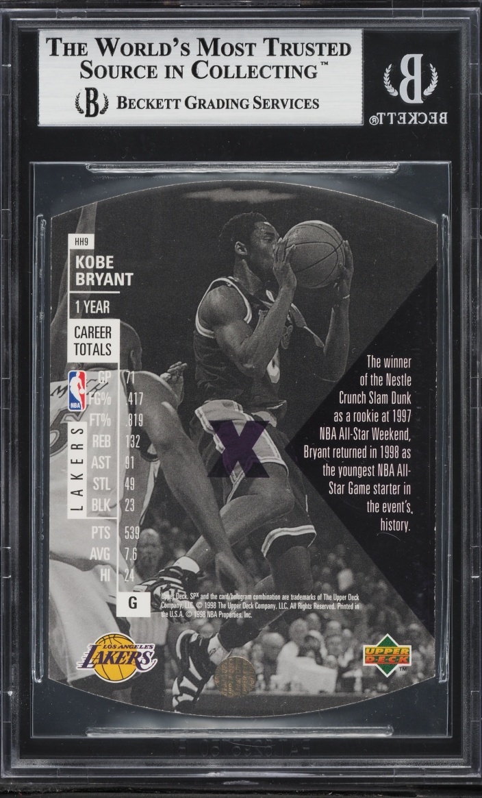 1997 SPx Hardcourt Holoview Kobe Bryant #HH9 BGS 9 MINT - Photo 2