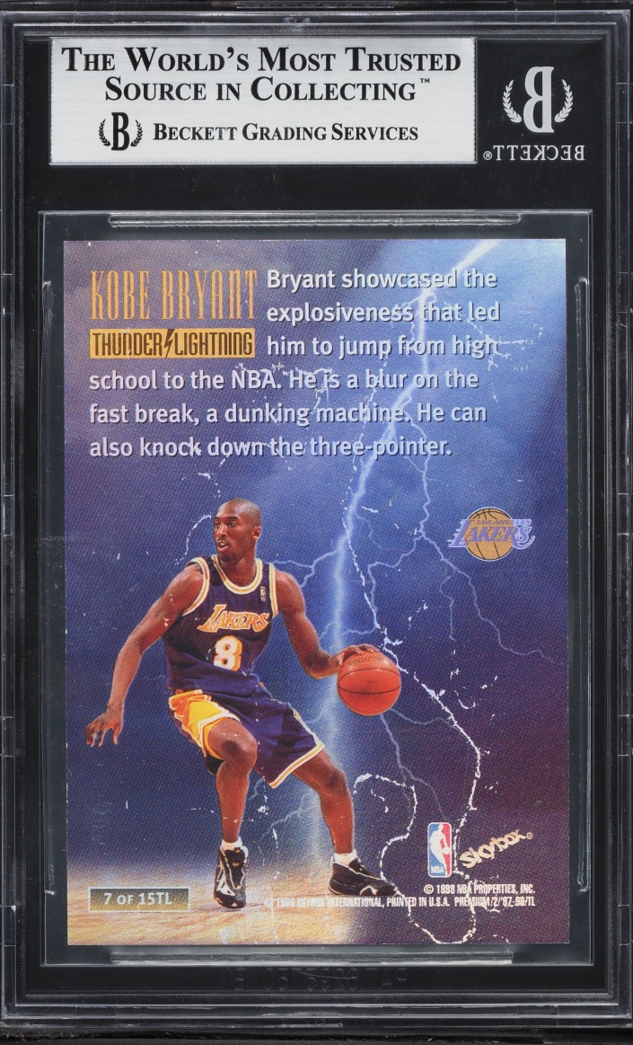 1997 Skybox Premium Thunder & Lightning Kobe Bryant #7 BGS 8.5 NM-MT+ - Photo 2