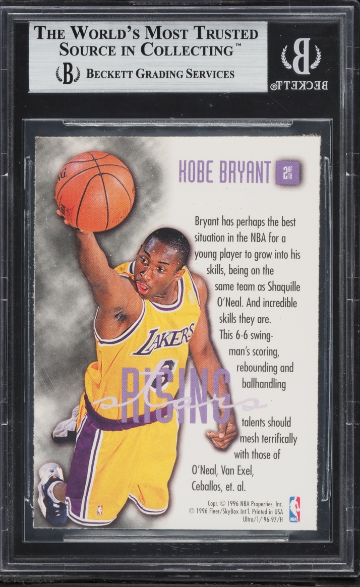 1996 Ultra Rising Stars Kobe Bryant ROOKIE #2 BGS 9 MINT - Photo 2