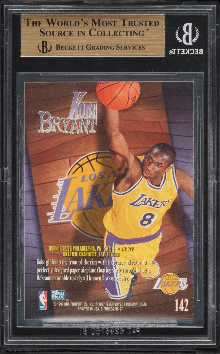1996 SkyBox Z-Force Kobe Bryant #142 BGS 9.5 GEM MINT - Photo 2