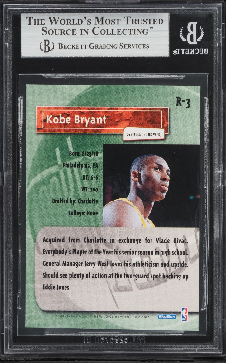 1996 SkyBox Premium Prevue Kobe Bryant ROOKIE #R-3 BGS 9 MINT - Photo 2