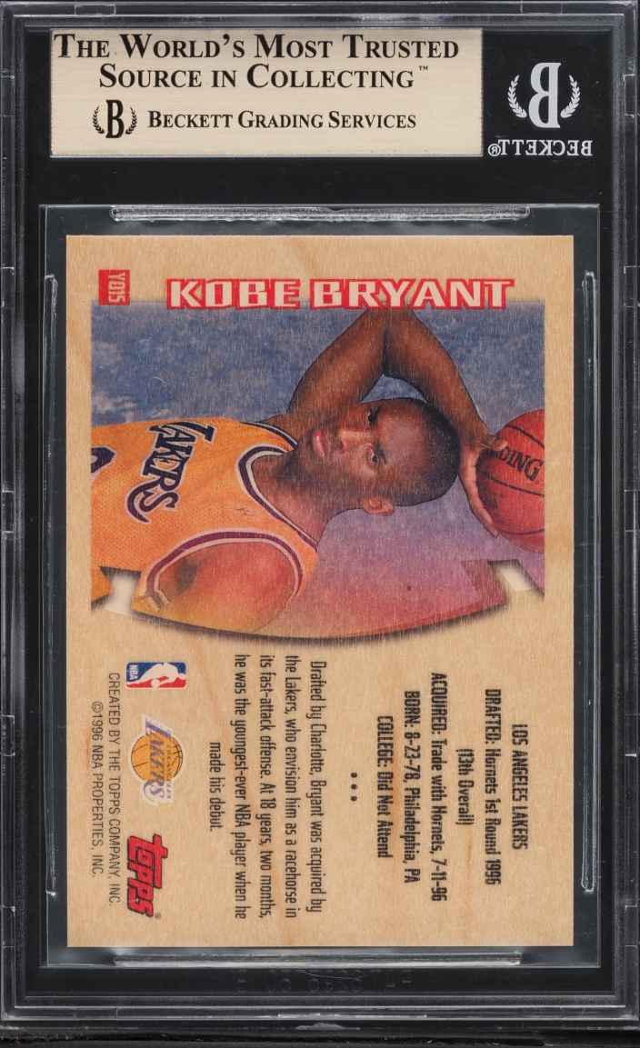 1996 Topps Youthquake Kobe Bryant ROOKIE #YQ15 BGS 9.5 GEM MINT - Photo 2
