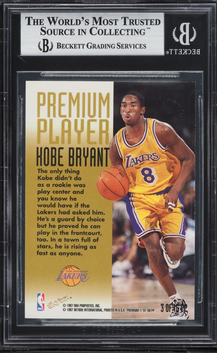 1997 Skybox Premium Player Kobe Bryant #3 BGS 9 MINT - Photo 2